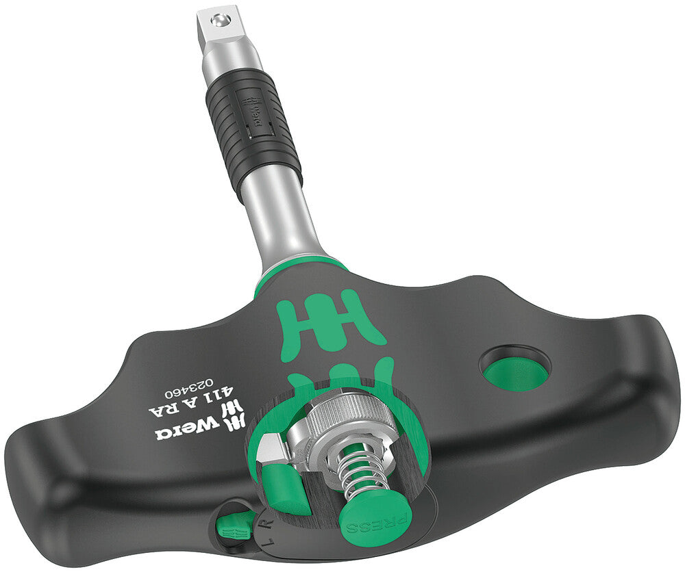 Wera 411 A RA T-handle adapter screwdriver with ratchet function, 1/4" 05023460001