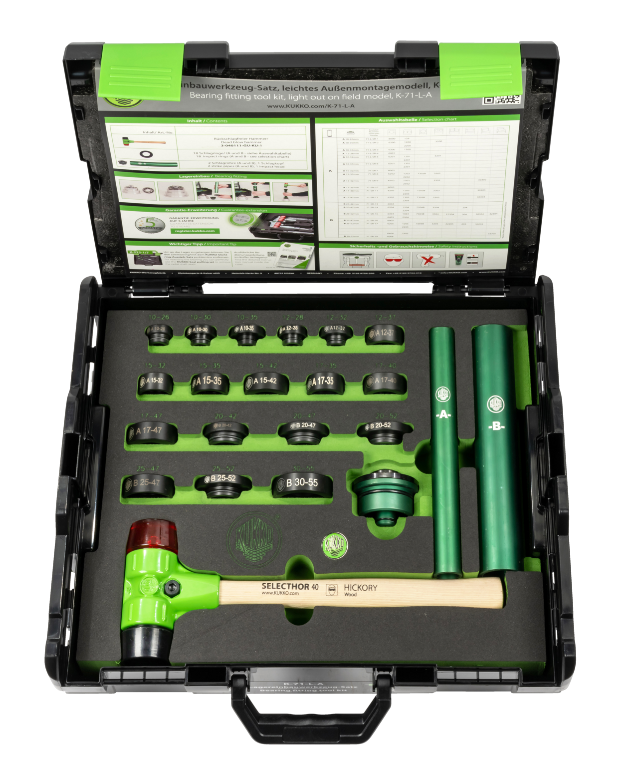 Kukko K-71-L - Ball bearing installation kit, lightweight construction site model