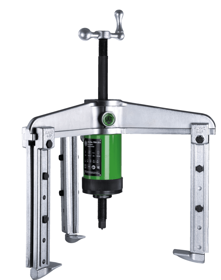 Kukko Y28-11-1 Hydraulic, extra strong, 3-arm puller with adjustable clamping depth and hydraulic hollow piston cylinder for pump drive (medium tractive force up to 20 t) - Apollo Industries llc