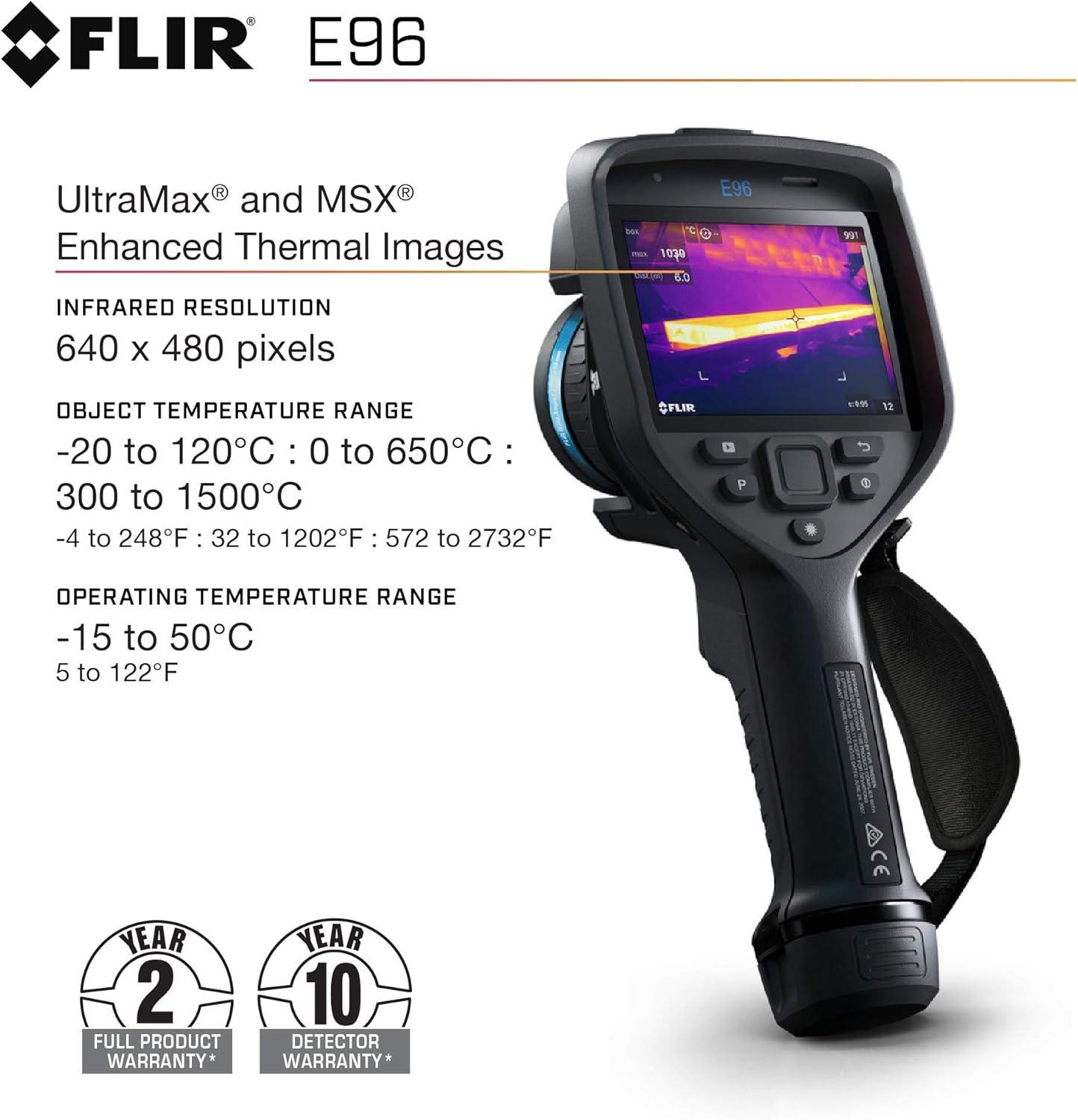 FLIR E96 Advanced Thermal Imaging Camera with 42° Lens, 640x480, -20°C to +1500°C