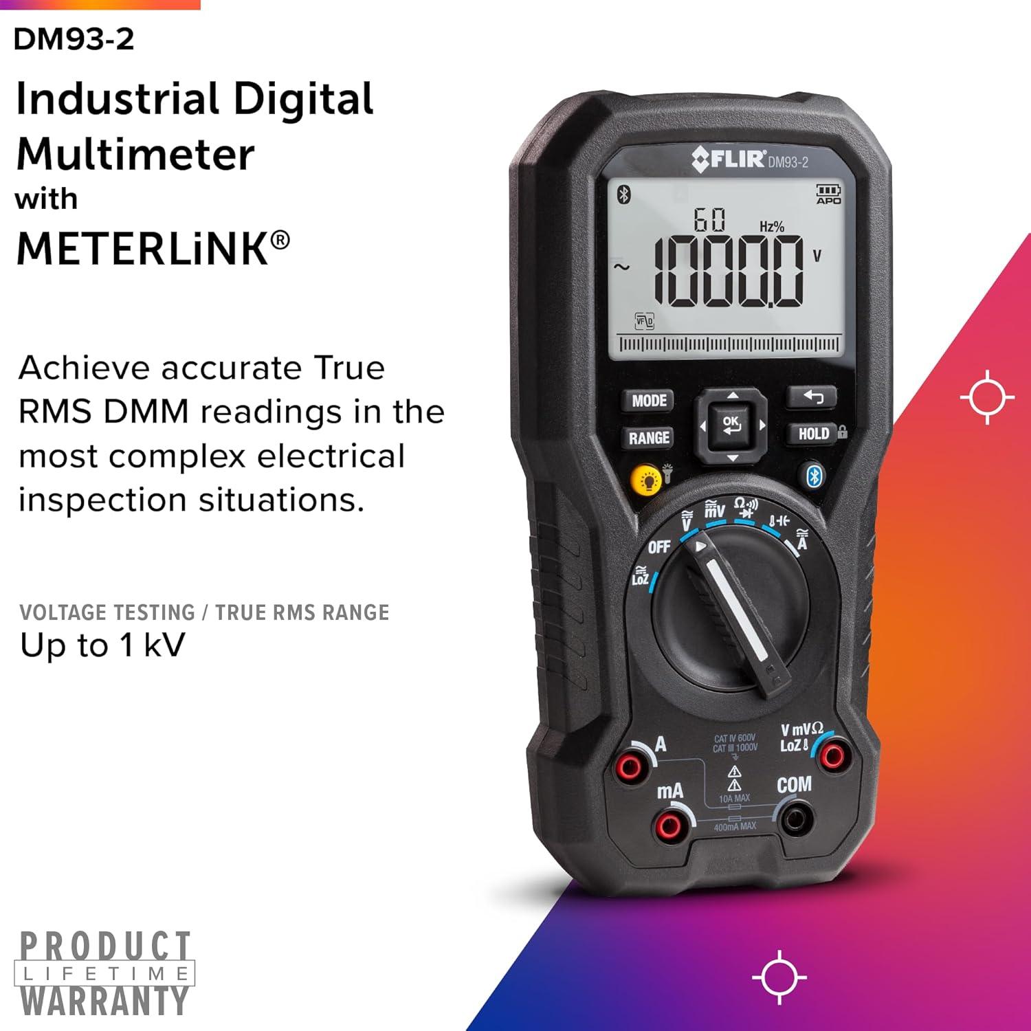 FLIR DM93-2 Industrial Digital Multimeter with METERLiNK