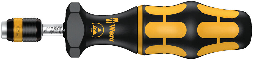 Wera Series 7400 ESD Kraftform adjustable torque screwdrivers (2.5-29.0 in.lbs.) with Rapidaptor quick-release chuck 05074734001