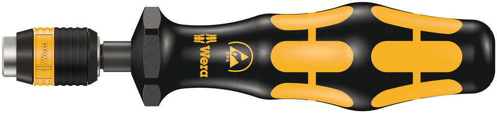 Wera 7400 ESD series Kraftform Torque screwdrivers, with factory pre-set value (0.1-1.5 Nm) and Rapidaptor quick-release chuck, handle size 89 mm 05074822001