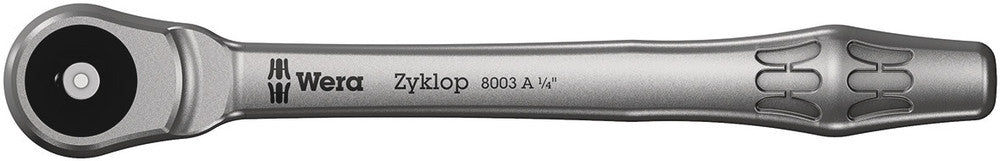 Wera 8003 A Zyklop Metal Ratchet with push-through square and 1/4" drive 05004003001