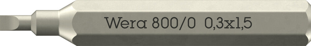 Wera 800/0 Micro bits for slotted screws 05058104001