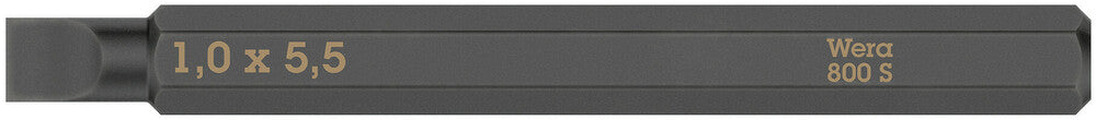 Wera 800 S Slotted bits for impact screwdrivers 05018141001