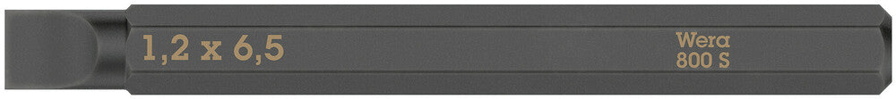 Wera 800 S Slotted bits for impact screwdrivers 05018142001
