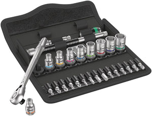 Wera 8100 SA 11 Zyklop Metal Ratchet Set with switch lever, 1/4" drive, imperial 05004021001