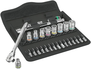 Wera 8100 SA 8 Zyklop Metal Ratchet Set with switch lever, 1/4" drive, metric 05004018001