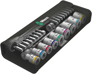 Wera 8100 SB 11 Zyklop Metal Ratchet Set with switch lever, 3/8" drive, imperial 05004051001