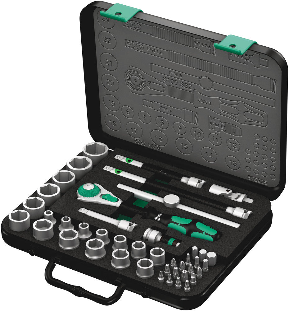 Wera 8100 SB 2 Zyklop Speed Ratchet Set, 3/8" drive, metric 05003594001