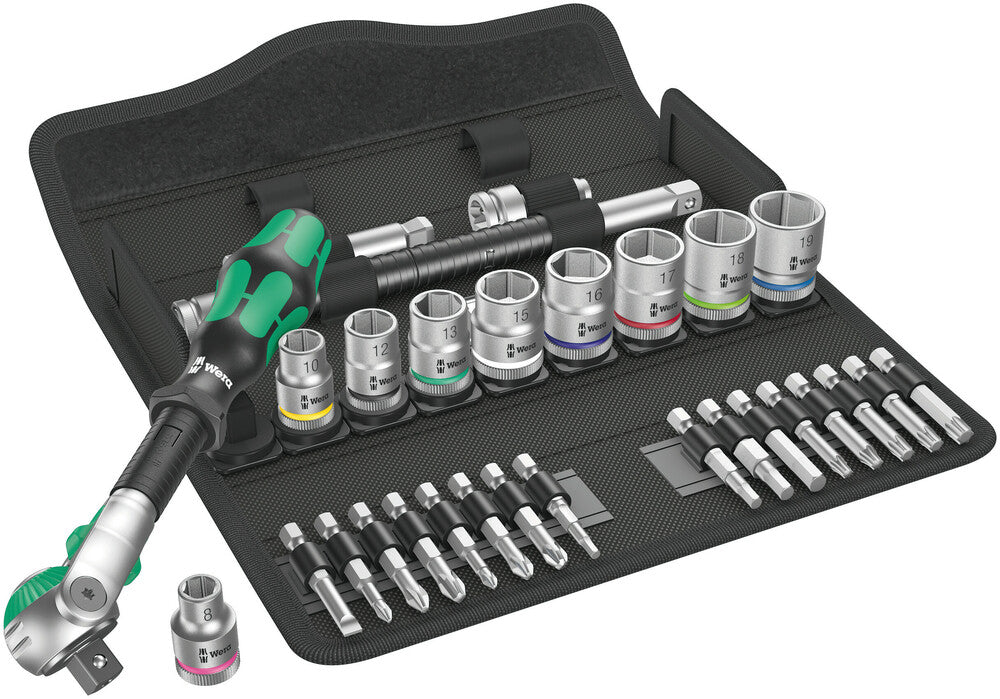 Wera 8100 SB 6 Zyklop Speed Ratchet Set, 3/8" drive, metric 05004046001