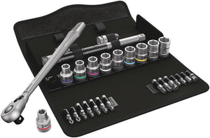 Wera 8100 SC 11 Zyklop Metal Ratchet Set with switch lever, 1/2" drive, imperial 05004081001