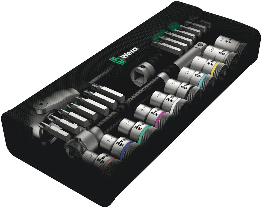 Wera 8100 SC 9 Zyklop Speed Ratchet Set, 1/2" drive, imperial 05004079001