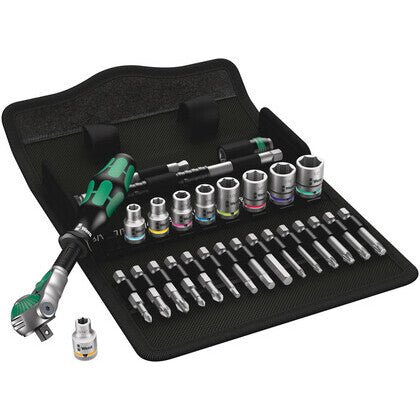 Wera 8100 SA 9 Zyklop Speed Ratchet Set, 1/4" drive, imperial, 28 pieces (05004019001) - Apollo Industries 