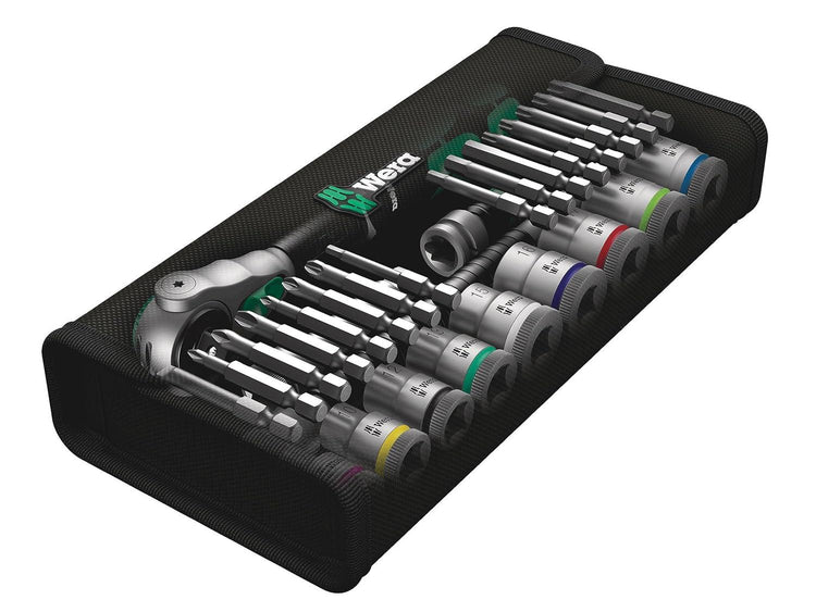 Wera 8100 SB 6 Zyklop Speed Ratchet Set, 3/8" drive, metric, 29 pieces (4013288173911) - Apollo Industries 