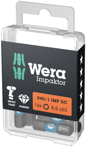 Wera 840/1 IMP DC Hex-Plus DIY Impaktor bits 05057606001