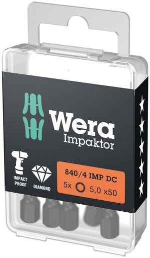 Wera 840/4 IMP DC Hex-Plus DIY Impaktor bits 05057645001