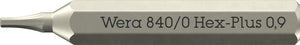 Wera 840/0 Hex-Plus Micro bits for hexagonal socket head screws 05058108001