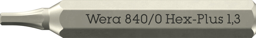 Wera 840/0 Hex-Plus Micro bits for hexagonal socket head screws 05058109001