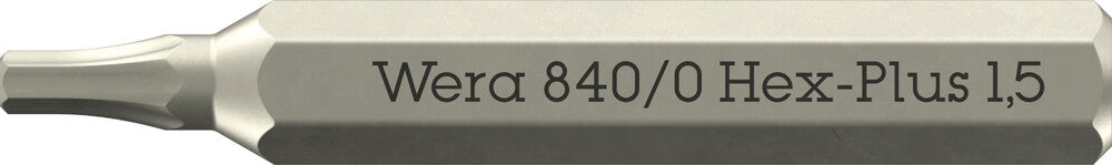 Wera 840/0 Hex-Plus Micro bits for hexagonal socket head screws 05058110001
