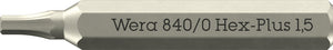 Wera 840/0 Hex-Plus Micro bits for hexagonal socket head screws 05058110001