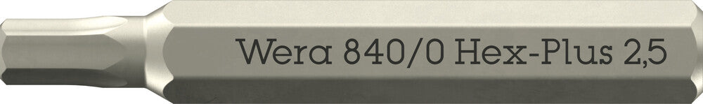 Wera 840/0 Hex-Plus Micro bits for hexagonal socket head screws 05058112001