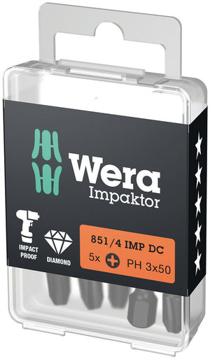 Wera 851/4 IMP DC PH DIY Impaktor PH bits 05057657001