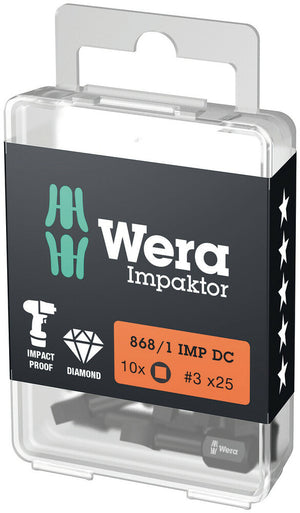 Wera 868/1 IMP DC DIY Impaktor square head socket bits 05057632001