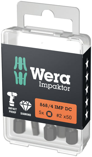 Wera 868/4 IMP DC DIY Impaktor square head socket bits 05057671001