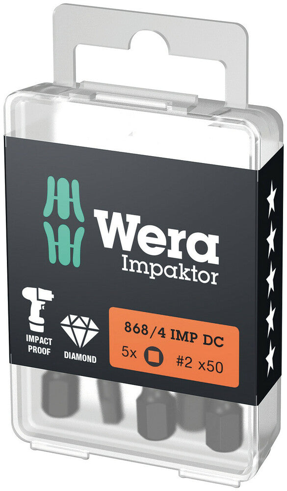 Wera 868/4 IMP DC DIY Impaktor square head socket bits 05057671001