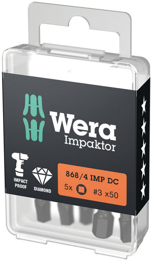 Wera 868/4 IMP DC DIY Impaktor square head socket bits 05057672001