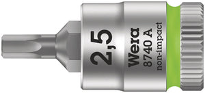 Wera 8740 A Zyklop bit socket, 1/4" drive 05003331001