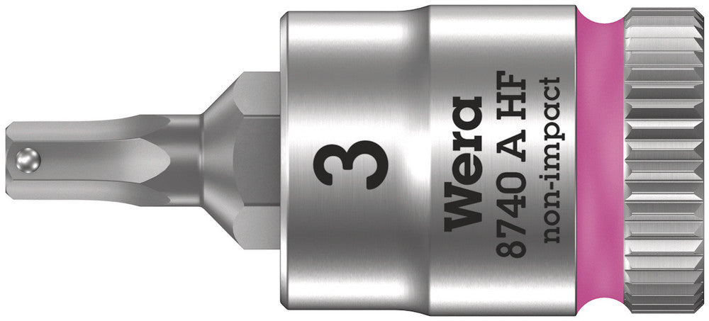Wera 8740 A HF Zyklop bit socket with holding function, 1/4" drive 05003332001