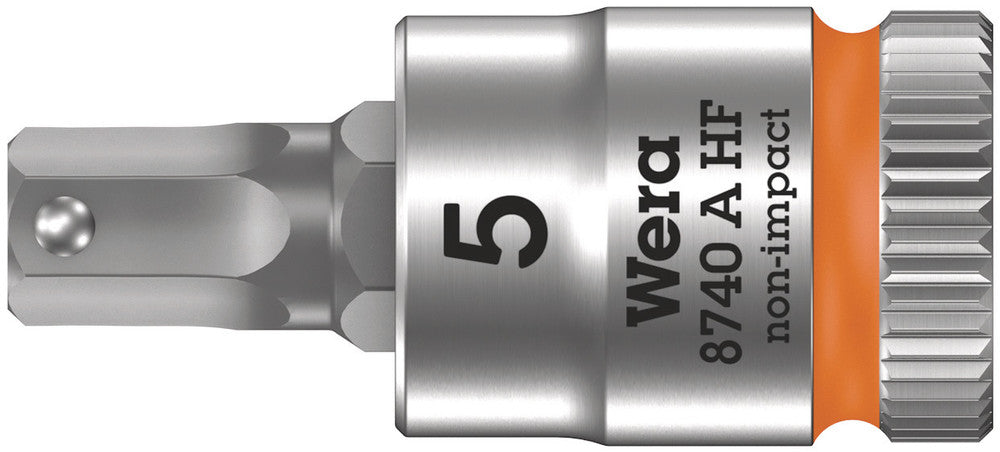 Wera 8740 A HF Zyklop bit socket with holding function, 1/4" drive 05003335001