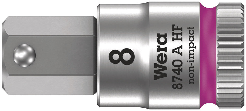 Wera 8740 A HF Zyklop bit socket with holding function, 1/4" drive 05003339001