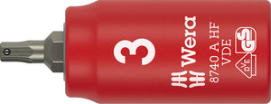 Wera 8740 A VDE HF Zyklop Bit socket, insulated, with 1/4" drive, with holding function for hexagonal socket screws 05005900001