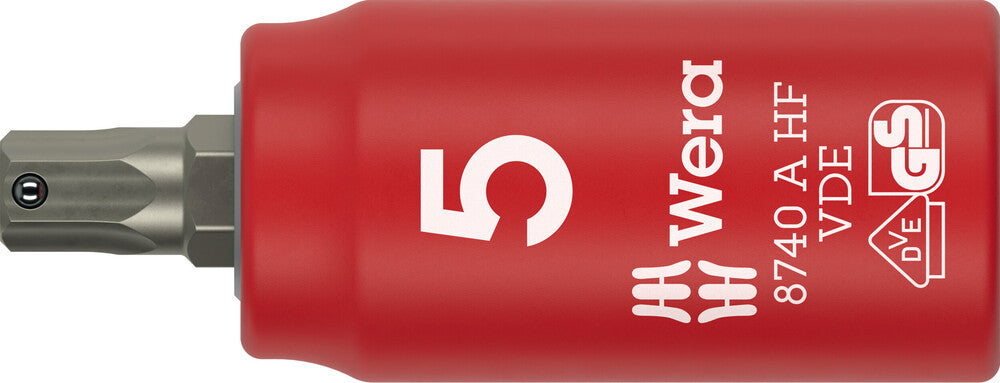 Wera 8740 A VDE HF Zyklop Bit socket, insulated, with 1/4" drive, with holding function for hexagonal socket screws 05005902001