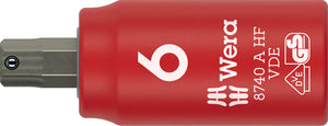 Wera 8740 A VDE HF Zyklop Bit socket, insulated, with 1/4" drive, with holding function for hexagonal socket screws 05005903001
