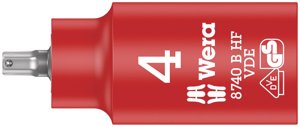Wera 8740 B VDE HF Zyklop Hex bit socket, insulated, with holding function, 3/8" drive 05004900001