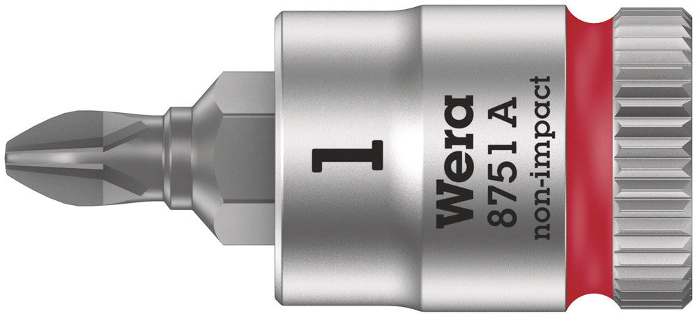 Wera 8751 A Phillips Zyklop bit socket, 1/4" drive 05003350001