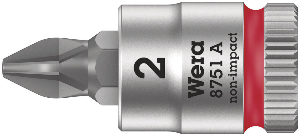 Wera 8751 A Phillips Zyklop bit socket, 1/4" drive 05003351001