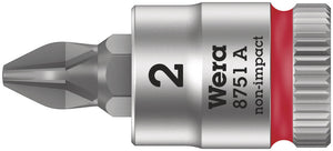 Wera 8751 A Phillips Zyklop bit socket, 1/4" drive 05003351001