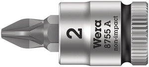 Wera 8755 A Pozidriv Zyklop bit socket, 1/4" drive 05003354001