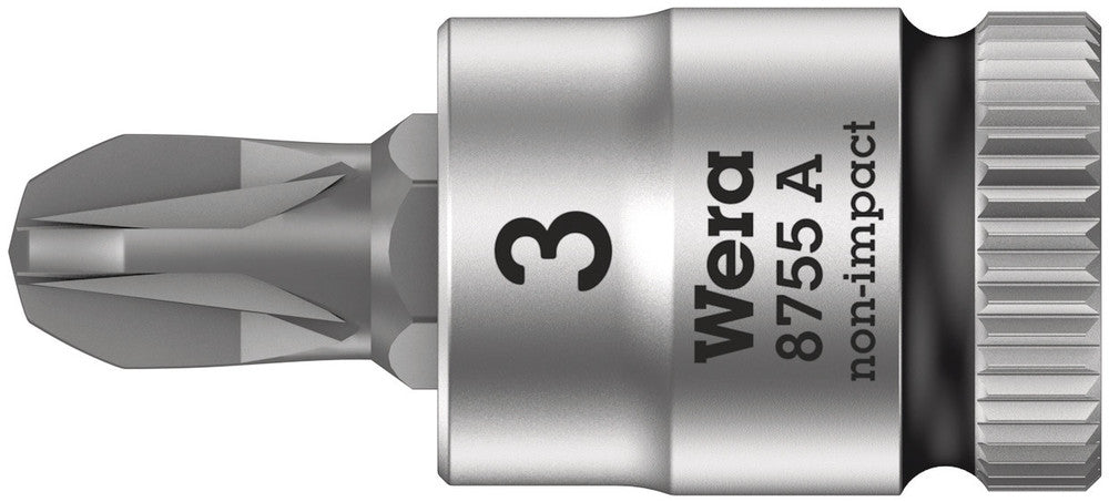 Wera 8755 A Pozidriv Zyklop bit socket, 1/4" drive 05003355001