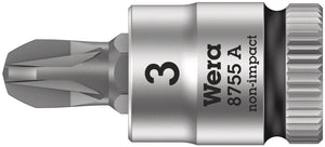 Wera 8755 A Pozidriv Zyklop bit socket, 1/4" drive 05003355001