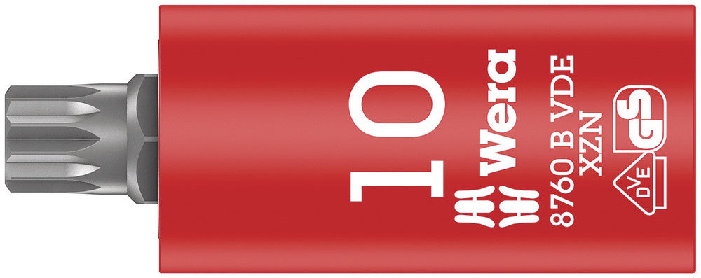 Wera 8760 B VDE XZN Zyklop bit socket, insulated, 3/8" drive, for multi-point socket screws 05004941001