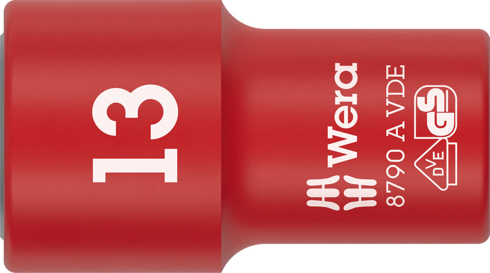 Wera 8790 A VDE Zyklop Socket, insulated, with 1/4" drive 05005939001