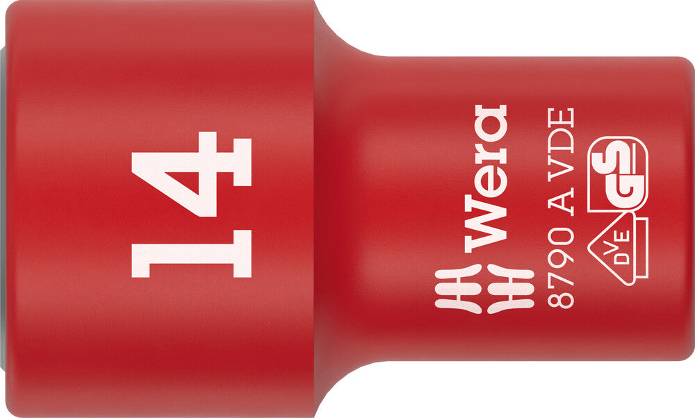 Wera 8790 A VDE Zyklop Socket, insulated, with 1/4" drive 05005940001