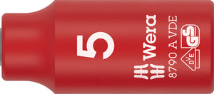 Wera 8790 A VDE Zyklop Socket, insulated, with 1/4" drive 05005931001